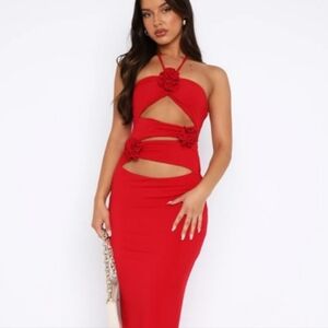 White Fox Boutique What A Girl Wants Maxi Dress - Red, size Small